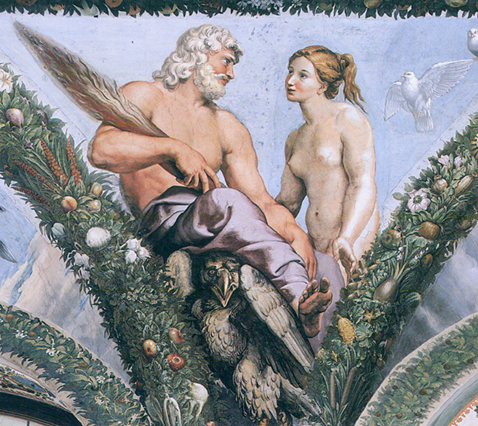 Zeus;Aphrodite+Raphael+Farnésina+1518+Farnesina  rectifie+