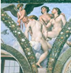 Eros;Graces+Raphael+Farnsina+1518+Farnesina rectifie+