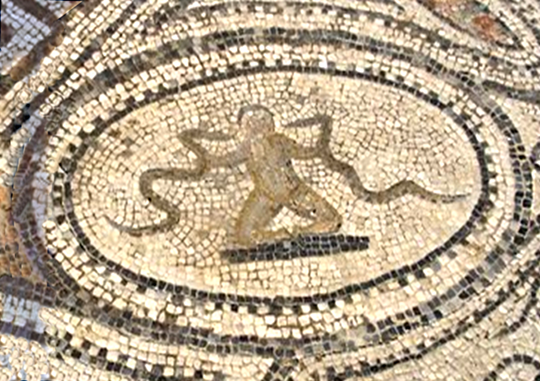 Hercule serpents+mosaique+Volubilis+Inconnu Date oeuvre+Inconnu Complment+