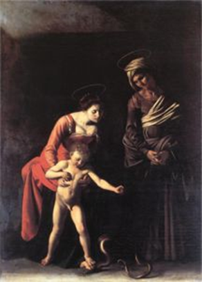 Madonna with the Serpent s+Caravaggio+Inconnu Muse Lieu+Inconnu Date oeuvre+L3703+