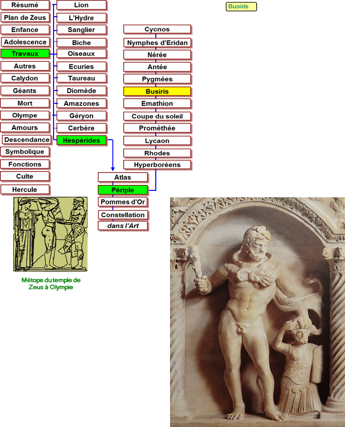 Hercule travaux - mtopes Zeus Olympie -456 Pomme d'or Hesprides