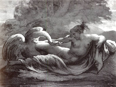 Léda Zeus cygne - dessin Géricault - Louvre XIX