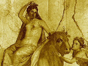 Europe Jupiter taureau - fresque Pompei - Naples -I extr