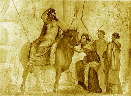 Europe Jupiter taureau - fresque Pompei - Naples -I