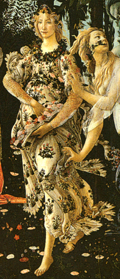 Printemps Botticelli Sandro Flore dtail Florence 1500