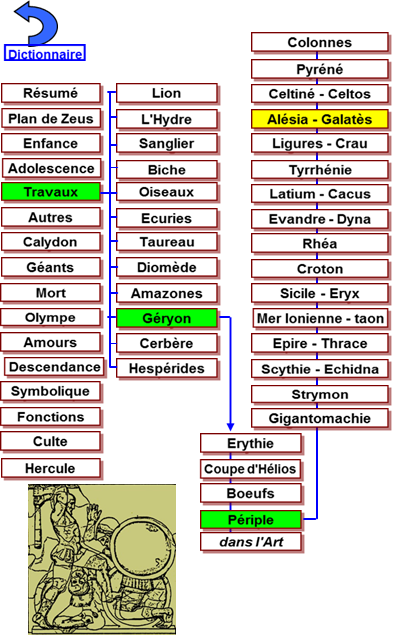 Hercule travaux - m�topes Zeus Olympie -456 Boeufs G�ryon