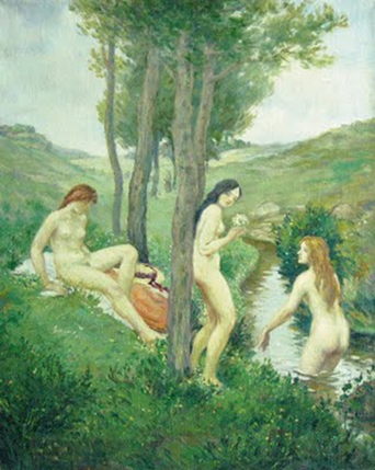 Nymphes trois+hugo boettinger+Munchen+Inconnu Date oeuvre+Inconnu Complment+