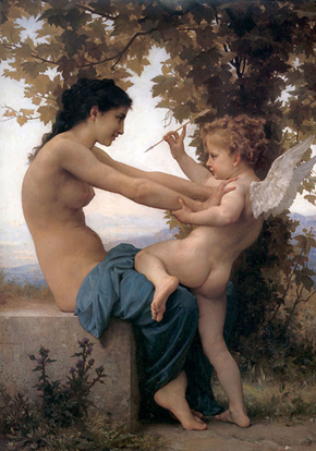 Nymphe;Amour+Bouguereau+++